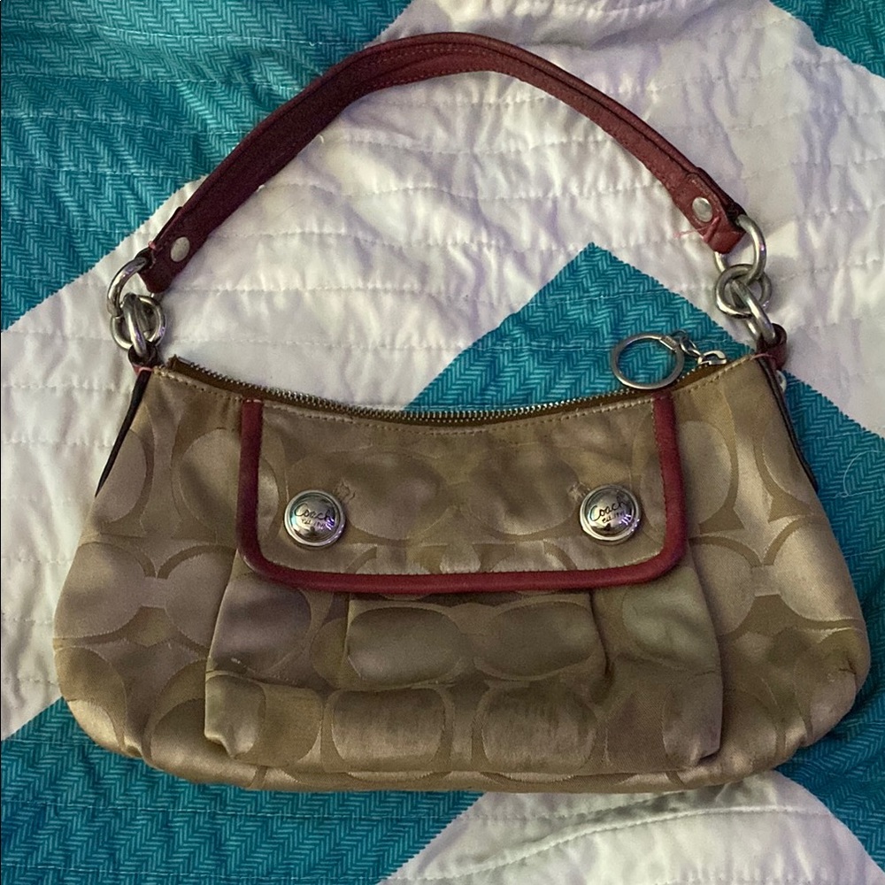 Coach Tan and Red Women's Bag